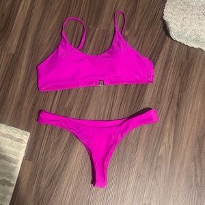 Hot Pink Women's Two-Piece Bikini Set